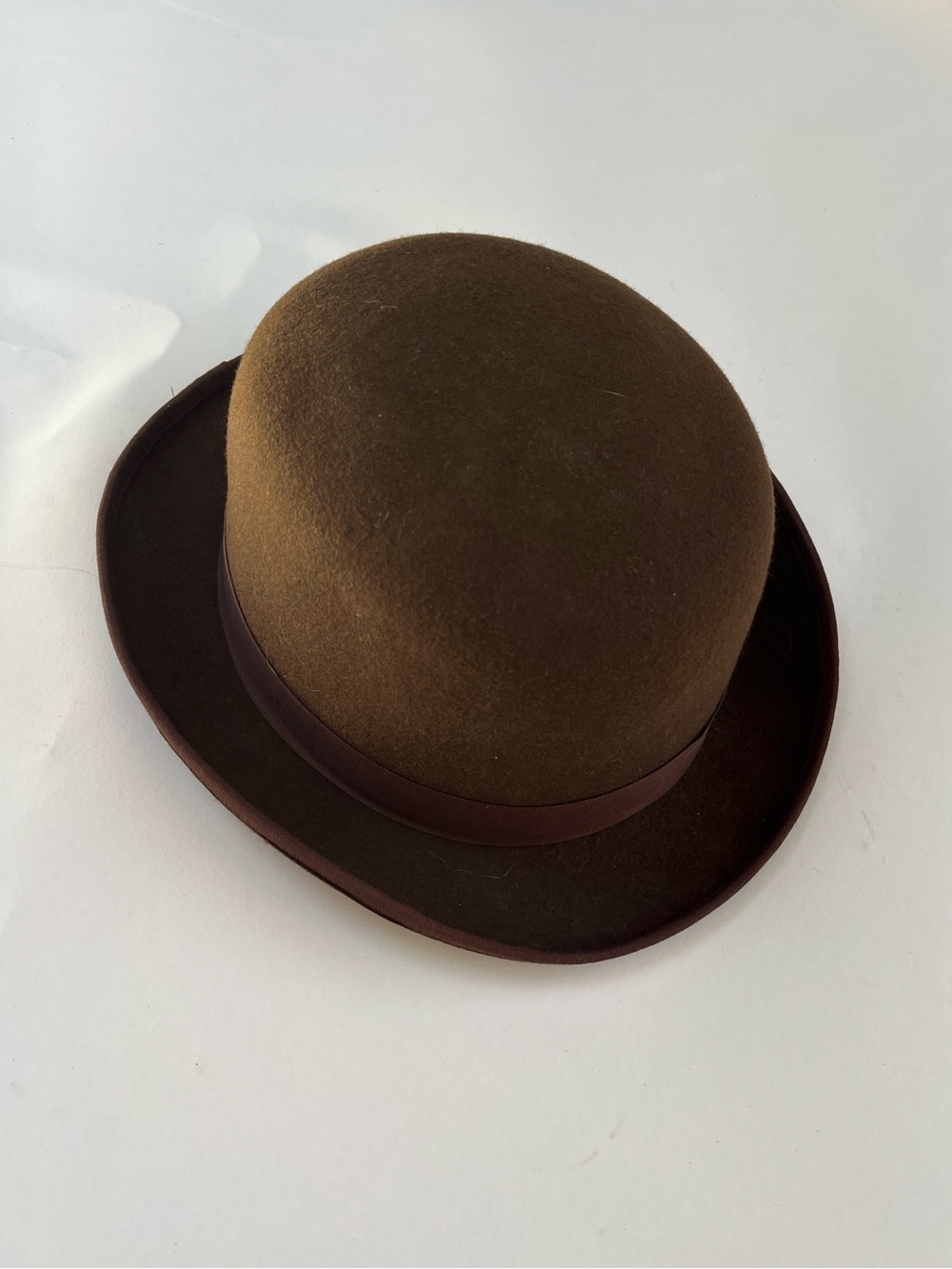 Ferrecci Brown Felt Bowler Hat with Satin Lining size XL